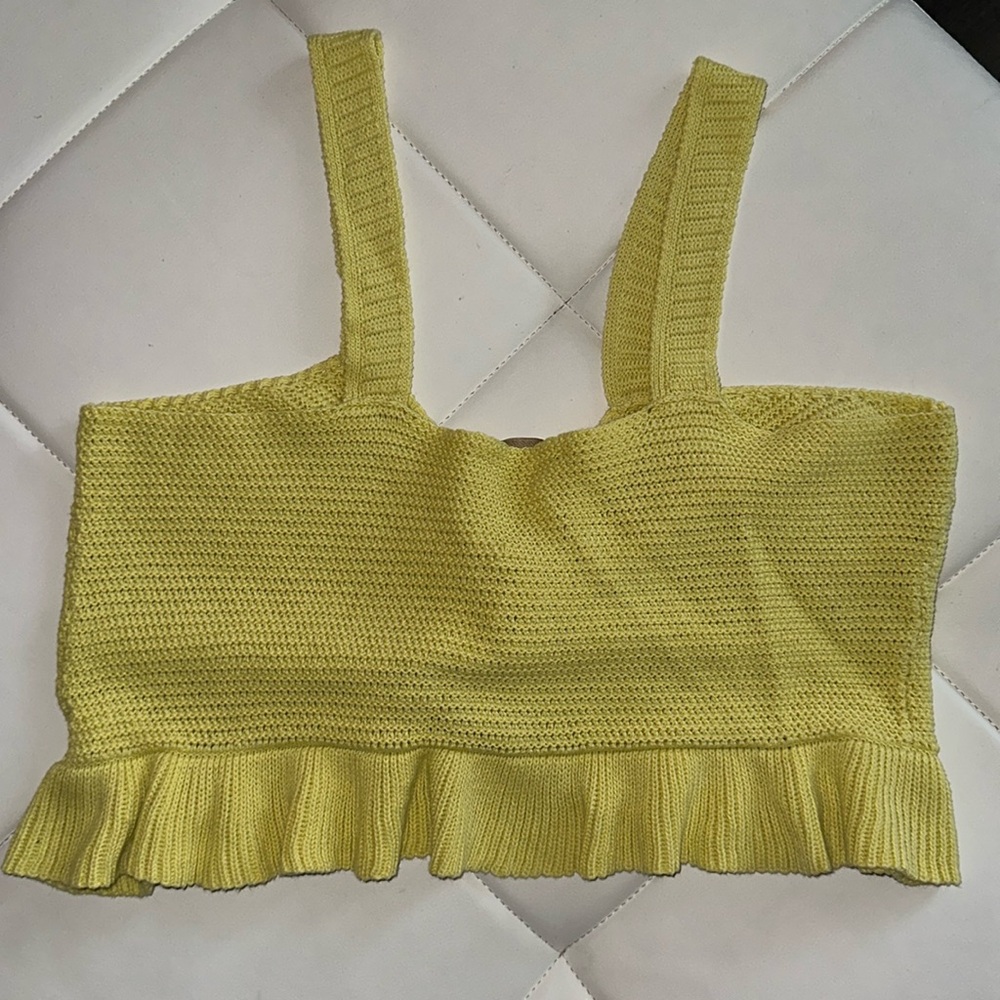 Anthropologie Flat White Tie-Front Sweater Tank - Picture 6 of 7